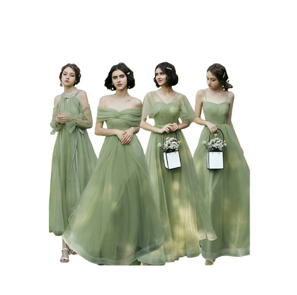 Cowl Neck Long Bridesmaid Dress Factory Direct Sell Cheap Solid Color for Wedding Plain Custom Party Dress