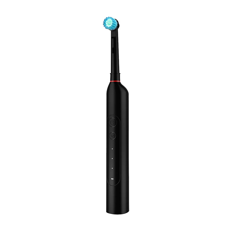 Звуковая 360 круглая электрическая зубная щетка IPX7 Водонепроницаемая перезаряжаемая вращающаяся с 2 головками
