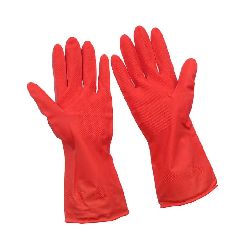 Elbow Length 30Cm Kitchen Dish Washing Waterproof Dishwasher Natural Latex Rubber Cleaning Household Unlined Laundry Gloves