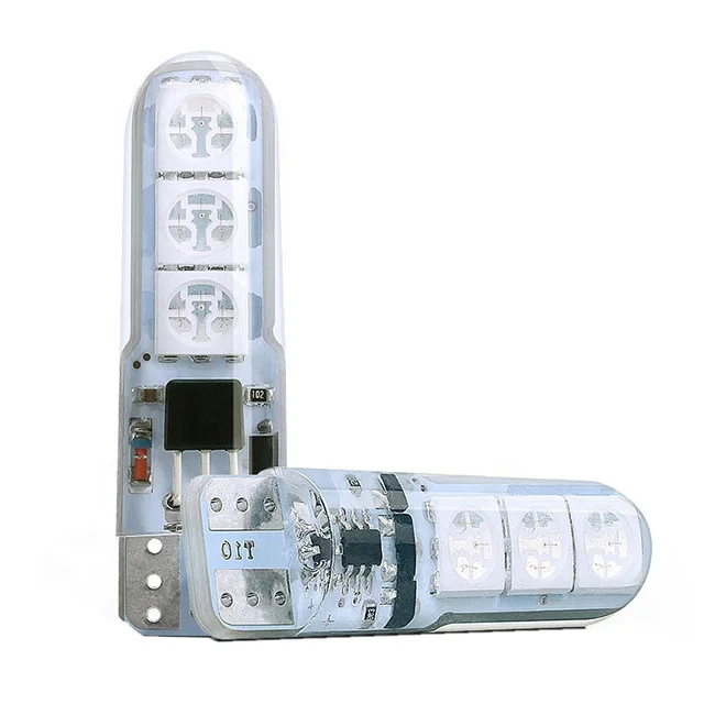 Automotive LED width indicator T10 silicone 5050 6smd remote control RGB