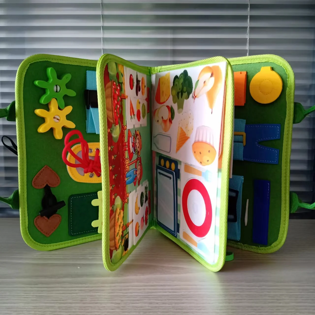 Green Zoo Reusable Drawing Pads Toddlers Activity Toys Felt Busy Board for Child Gifts