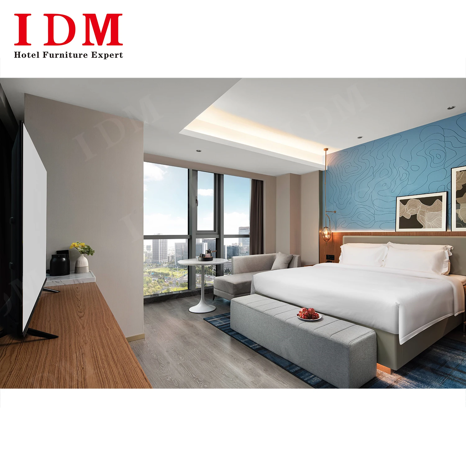 Hospitality Hotel Furniture Commercial 5 Star Modern Headboard Bedroom Sets