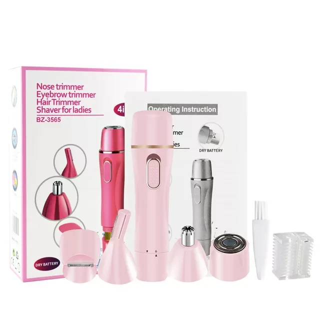 Waterproof Razor Women Shaver 4 in 1 Electric Ladies Shaver Facial Hair Painless Removal Legs Trimmer