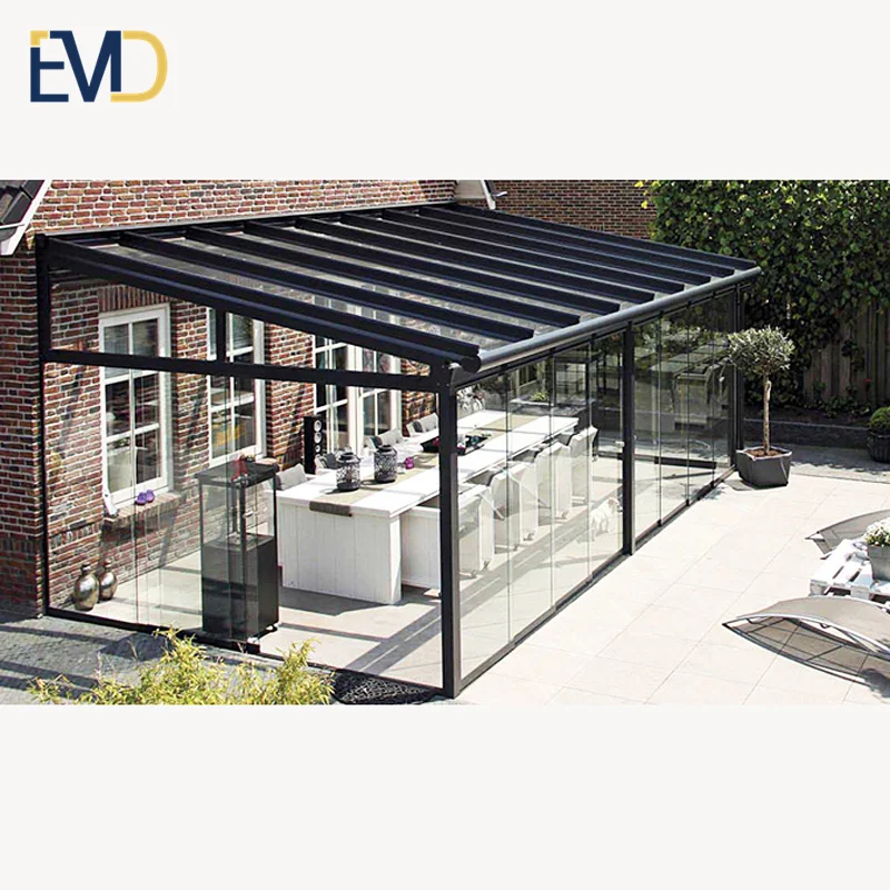 Customized 4 Season Prefab Prefabricated roof Aluminium Modular Building Solar Sunrooms & Outdoor Steel Tempered Glass Houses