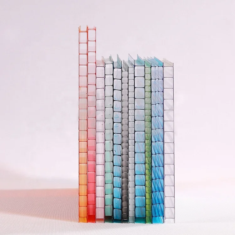 Uv blocking Extruded Clear Hollow Panel pc sheet double wall multiwall polycarbonate sheets for sale