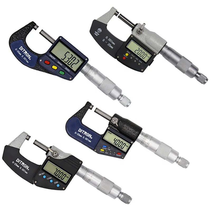 DITRON Digital Micrometer 0.001 mm 0-25mm/25-50mm Electronic Outside Micrometer With Scale Line Micrometer Gauge Measuring Tool
