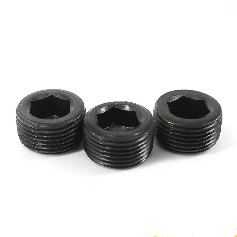 NPT Male Pipe Plug Fitting,Carbon Steel Male Socket Allen Head Plugs, Pipe Plug Fitting Internal Hex Allen Head Socket Screw