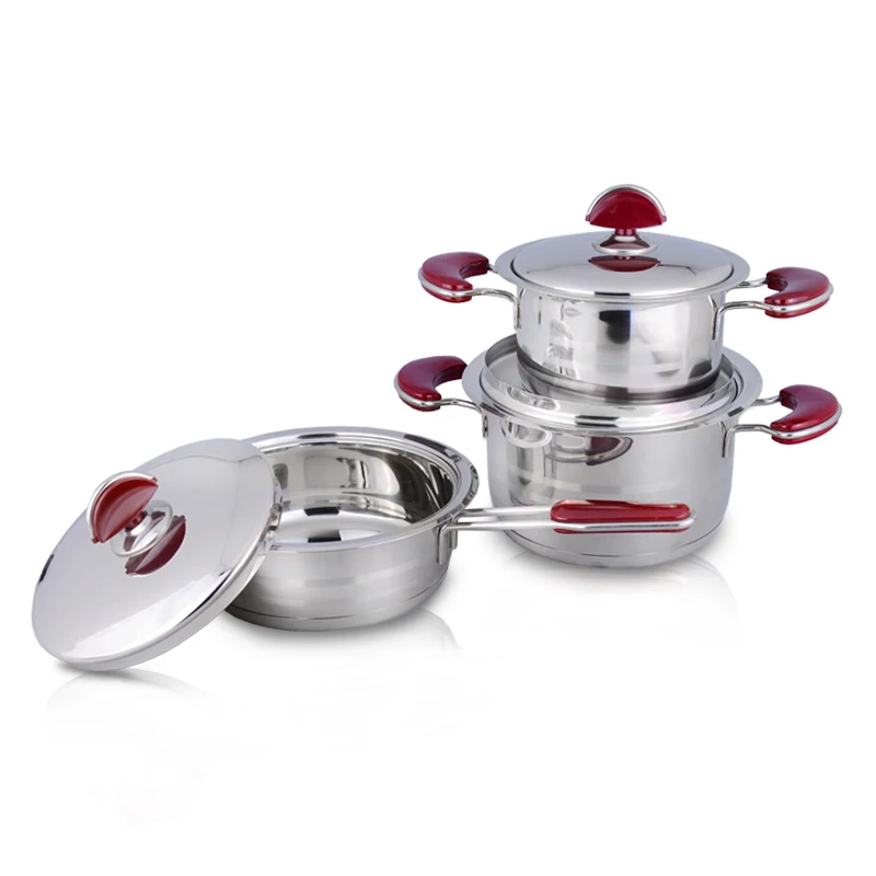 High Quality Healthy Kitchen Accessories Stainless Steel Pots And Pans Set with Steel Lid