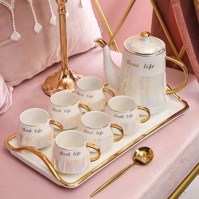 
Creative bone china european ceramic coffee set tea set teapot 