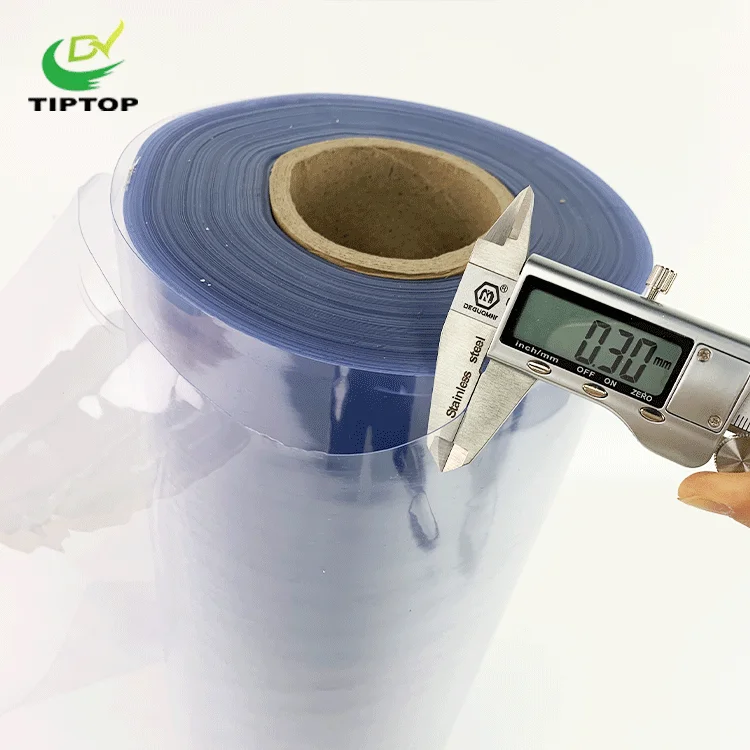 Tiptop  Factory Price Transparent PVC Film Roll 0.1 0.2 0.3 0.5mm Thick Crystal Normal Clear Super Clear Rigid PVC Film