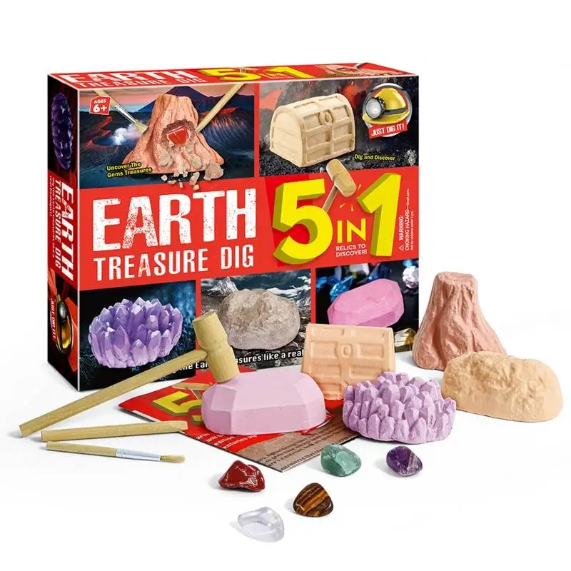 Kids Dig It Out Diy Educational Toys National Geographic Explore Volcano Eruption Excavation Gemstone Minerals Dig