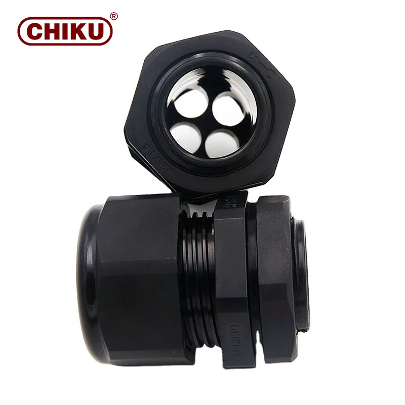 Electrical Rubber Gland Seal Multiple Holes Waterproof Plastic Nylon Cable Gland Size Chart IP68 PG Cable Entry Glands