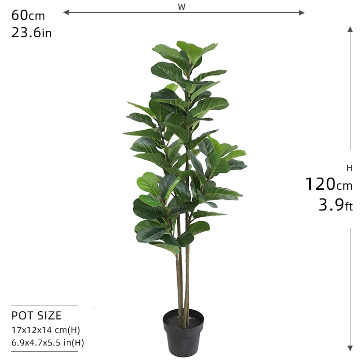 Fiddle tree Hot sale Artificial Fig Plants Plastic ficus trees Fiddle tree