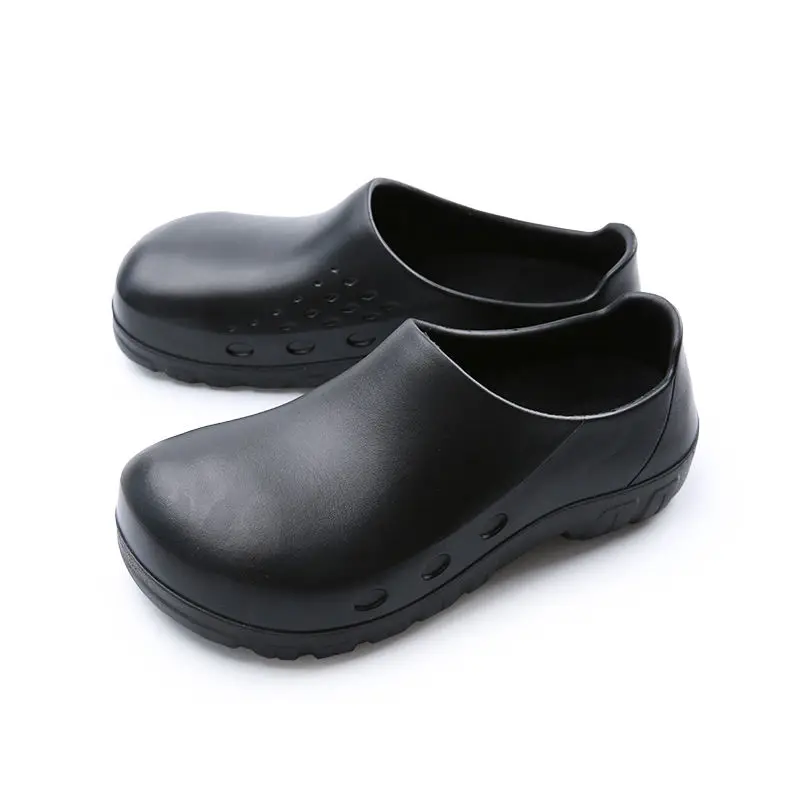 Hotel Work Food Service Eva Non Slip Oil Proof Multi-Purpose Anti Smashing Unisex Steel Toe Chef Safety Kitchen Shoes