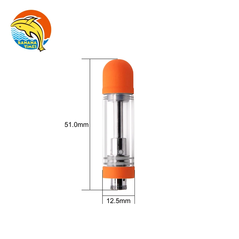 Bananatimes Wholesale Glass CBD Vape Cartridge 1ml Empty Ceramic Coil Carts with OEM Service