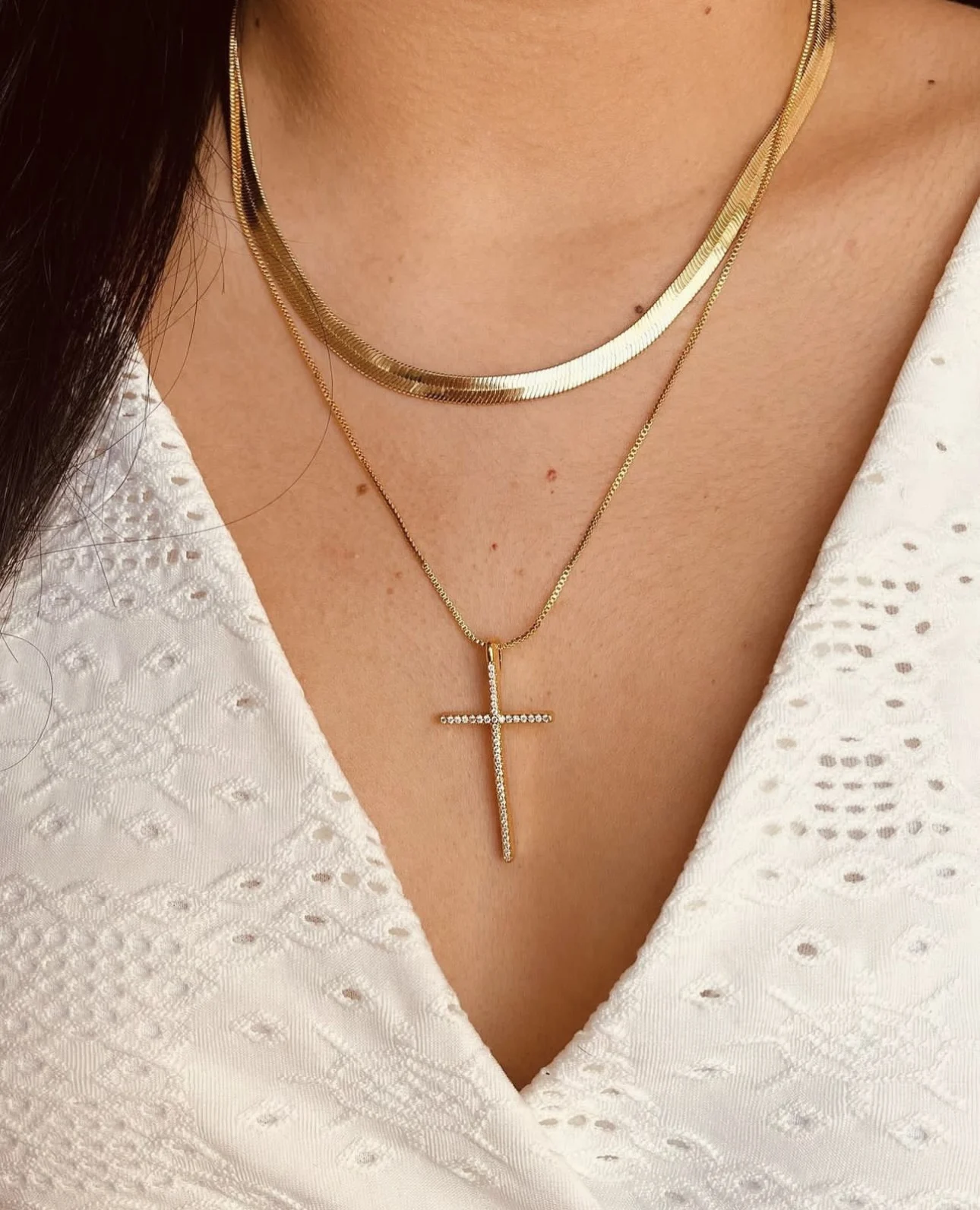 2023 hot sale Hip-hop 18k gold plated  snake chain full zircon gem cross pendent necklace set fashion Jewelry necklace For men