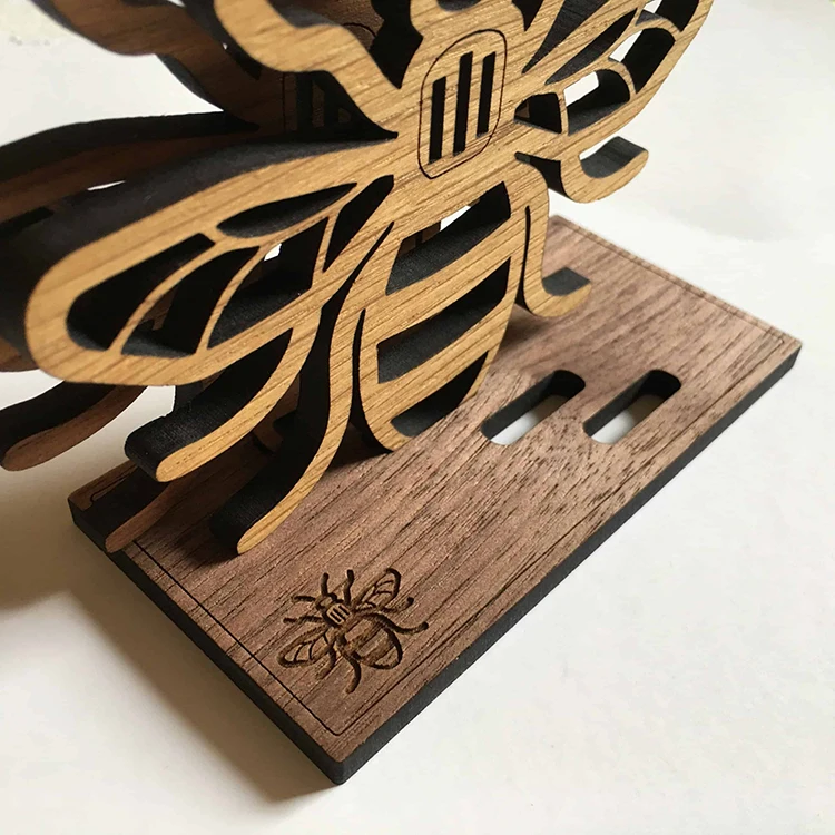 Wholesale Custom World Bee Day Craft Blank Wood Coasters Set for Kitchen Dinning Room