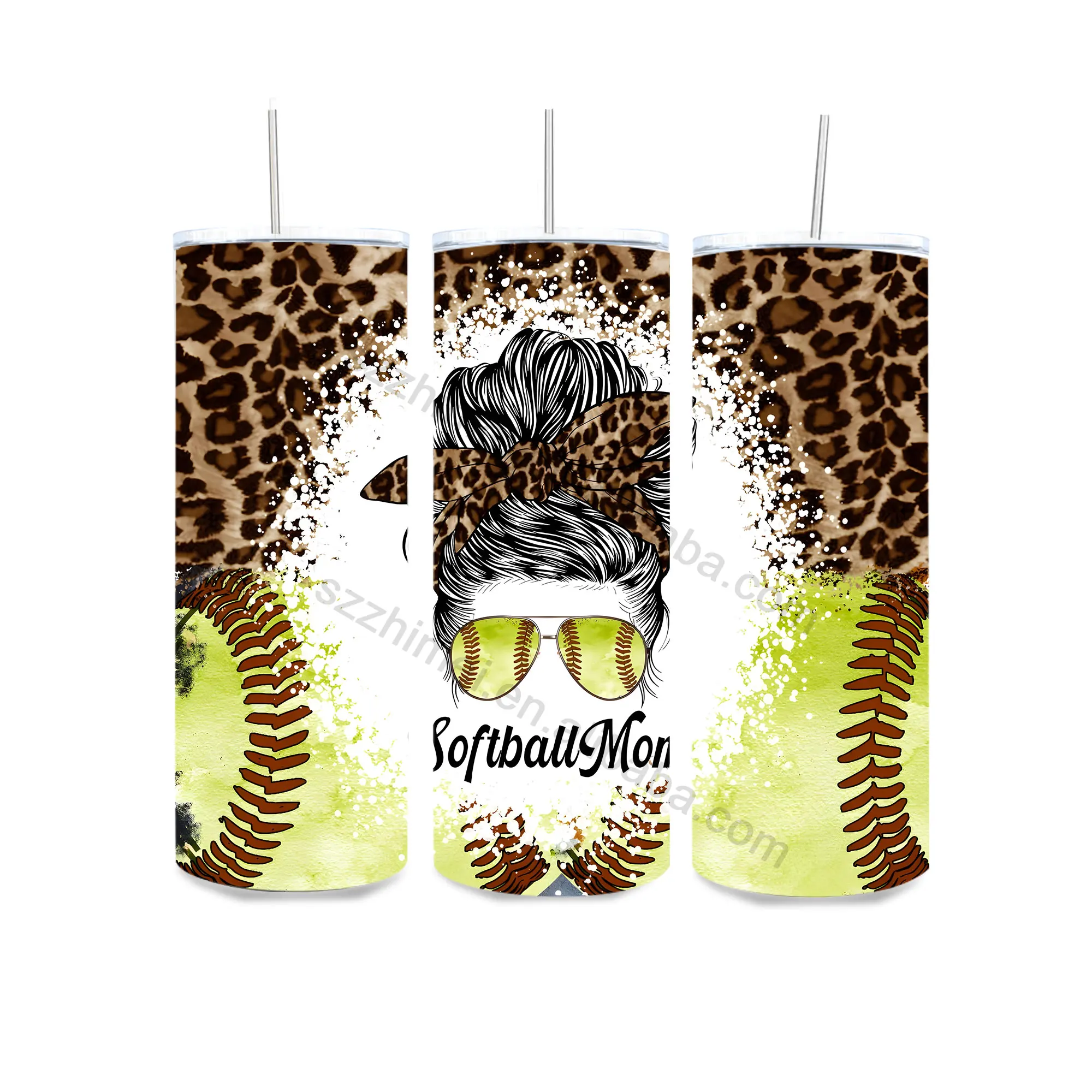 Custom Logo Cartoon Pattern 20oz tumbler Paint mom stainless steel cup sports water cup with lid straw