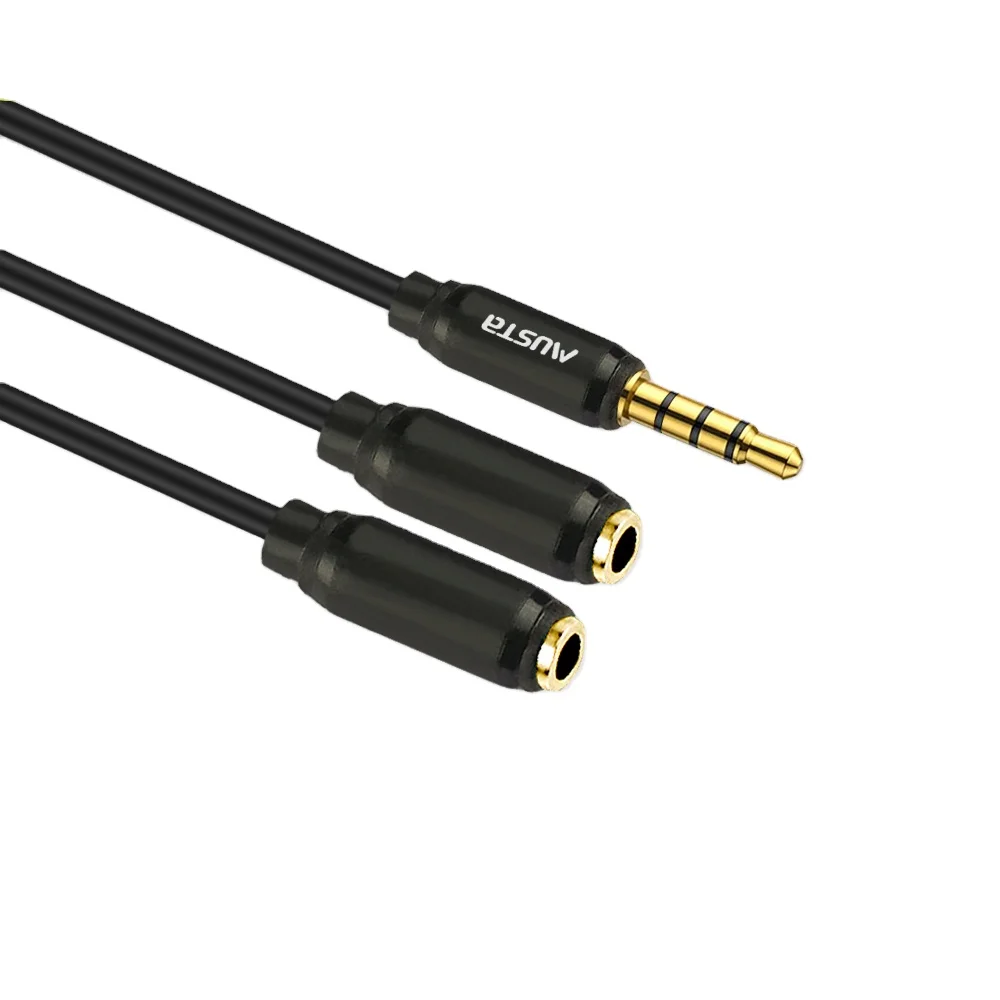 Headphone Extension Cable Black 3.5mm aux audio cable male to female 0.25m 3.5mm audio splitter for Cellphone Smartphone