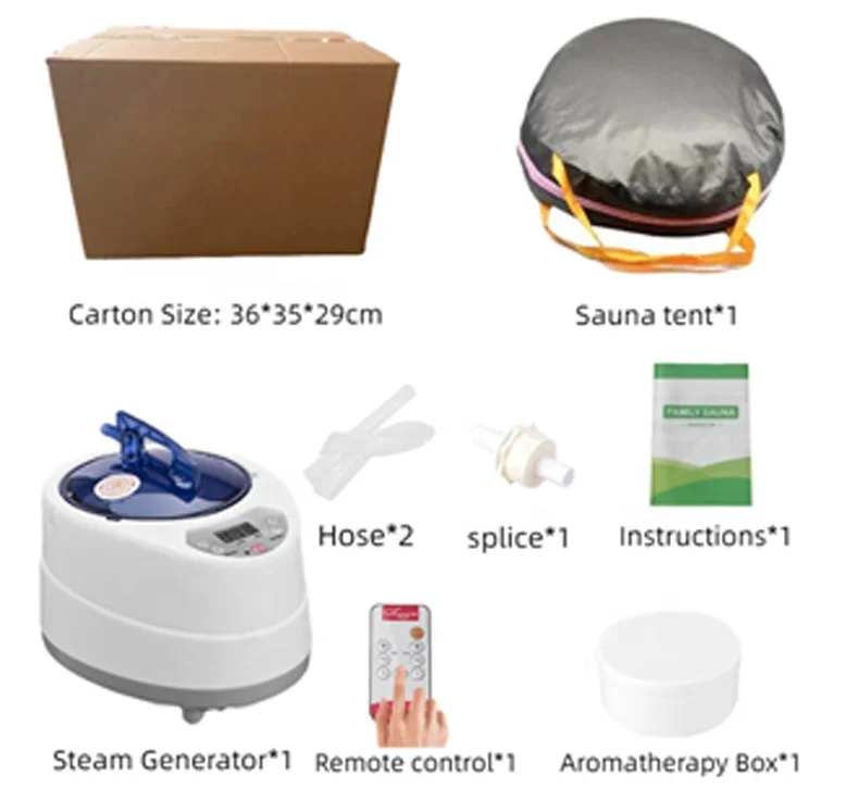 Portable Steam Sauna with remote control Personal Body Sauna Spa for Home Relaxation 1-9 Level Adjustable