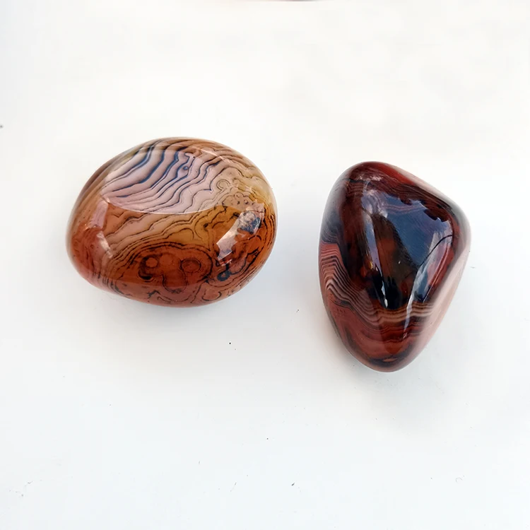 Wholesale Natural Crystal Silk Agate Gravel Sardonyx Tumbled Stone Loose Gemstones Silk Agate Ball for Home Decoration Gift