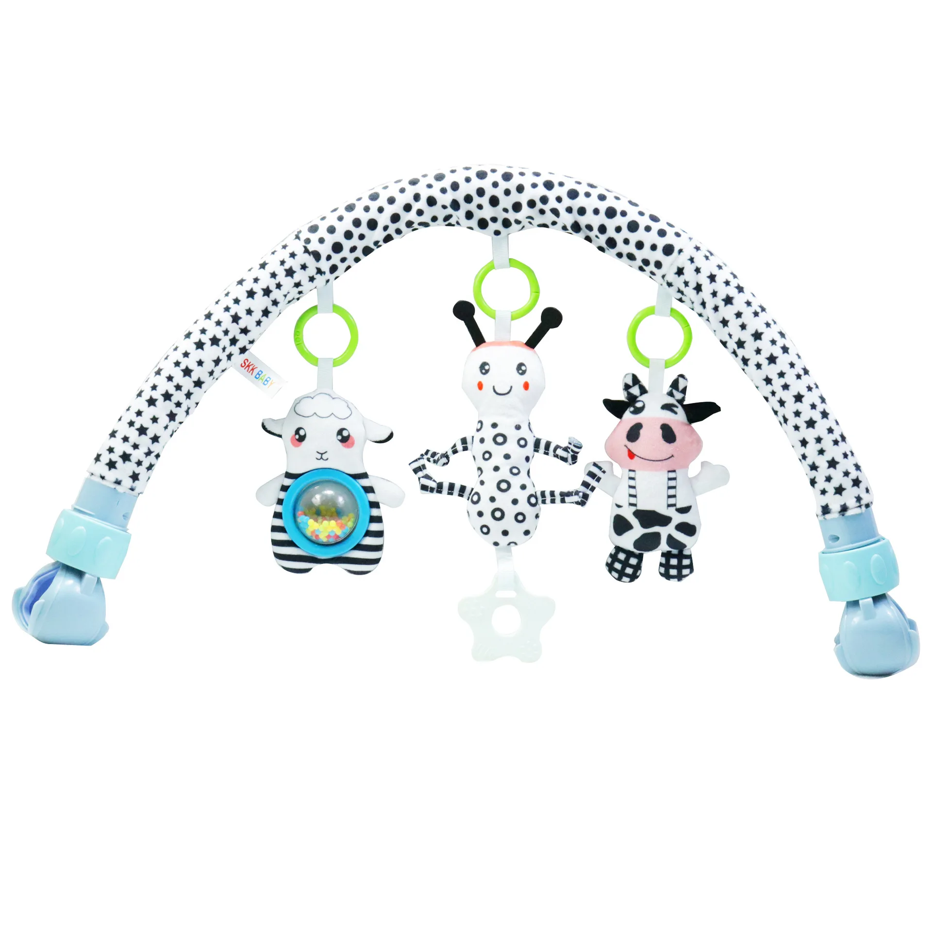 Crib bell clamp arch hanging toy trolley decorated with music ringing paper sooth bed hanging baby toys