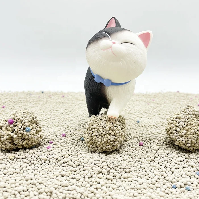 OEM/ODM Bentonite Cat Litter Arena Para Gato Sanitary Sand for Cats Wholesale Price Strong Clumping Cat Sand Supplier 1-3.5mm