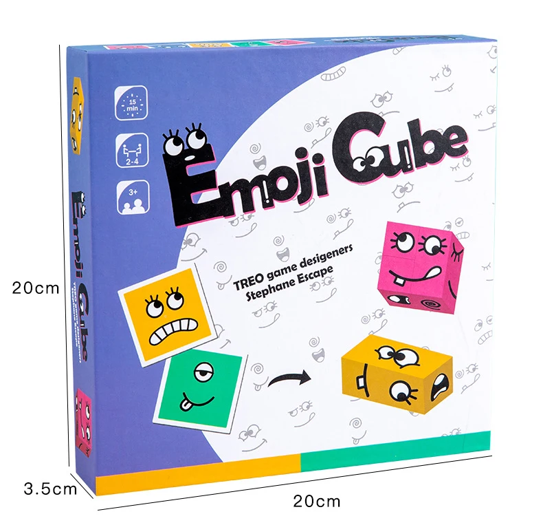 Wooden face change cube 3D puzzle solid geometry puzzle in box educational toys for kids