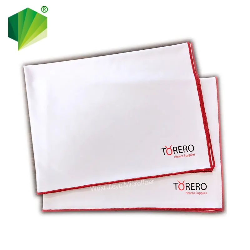 Large Microfiber Cristal Glassware Polishing Cleaning Cloth Lint Streak Free Drying Glass Towel Custom Logo Big