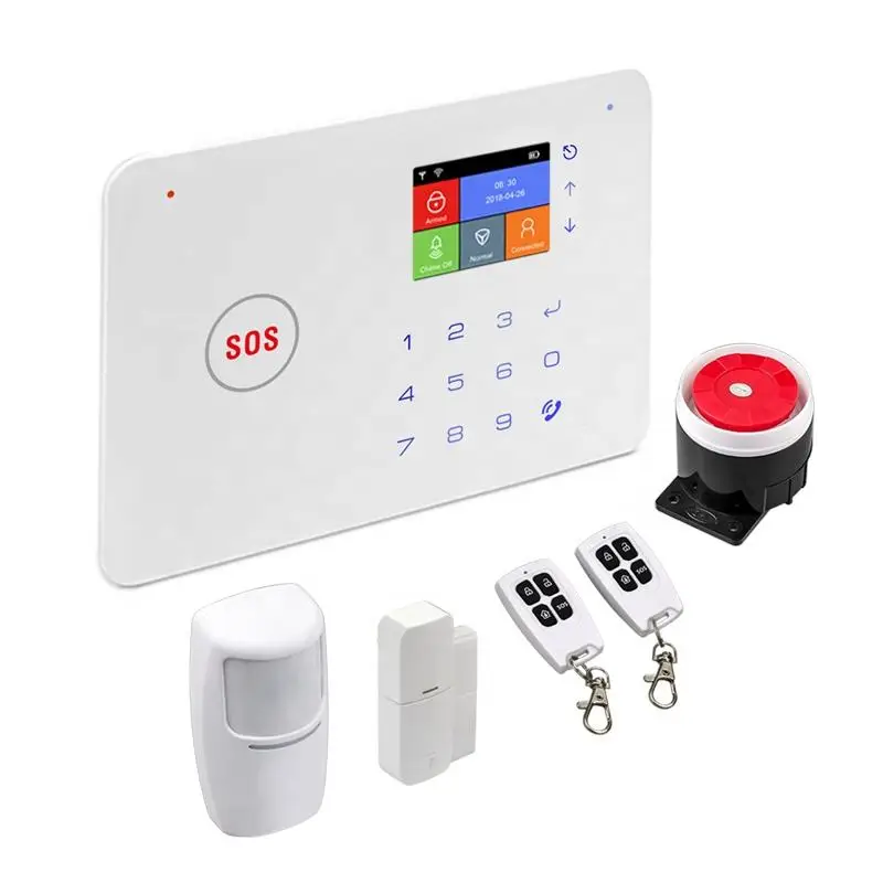 New release 2.4 inch TFT Screen Display GSM WIFI smart home fire alarm system smart home security alarm system