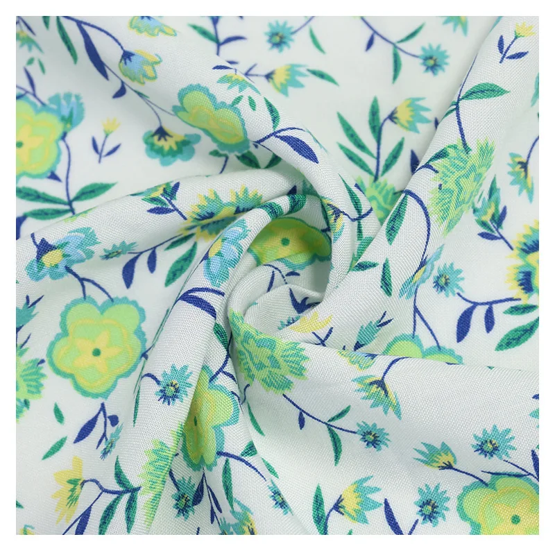 Customize newest design reactive dye 45s 100% rayon print fabric for dress woman material