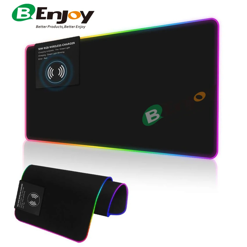 Коврик для мыши RGB Gaming Mouse Mat с беспроводным зарядным устройством Qi зарядки мобильных телефонов