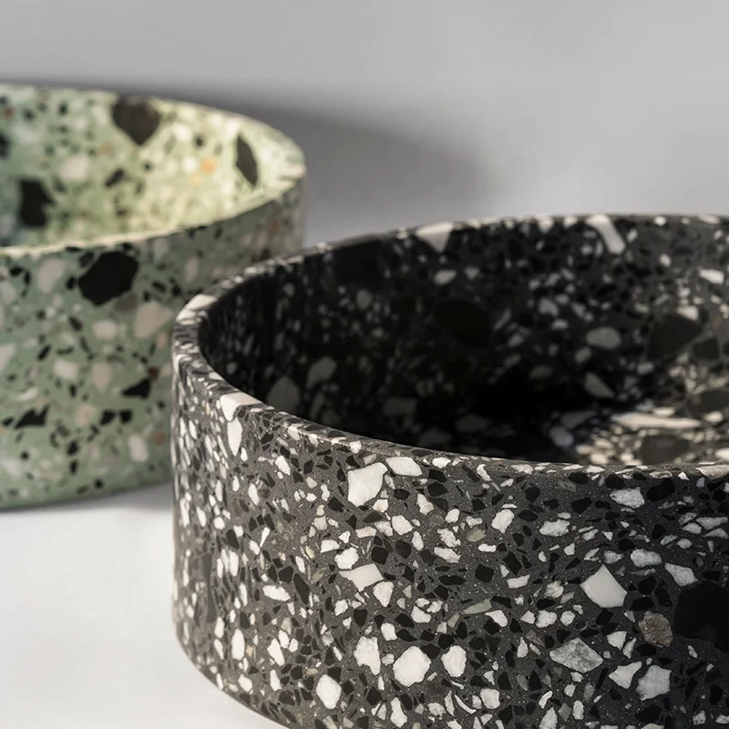 Bentu HUI round lavabo bathroom terrazzo luxury wash basins and sinks hotel project freestanding