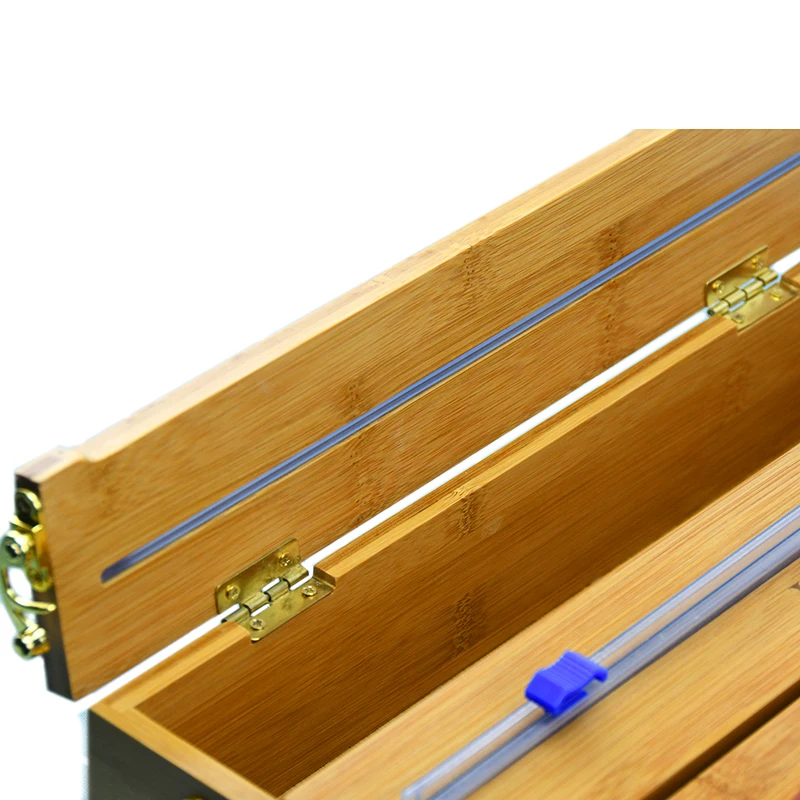 Openable Removable Top Lids Ziplock Storage Bag Holders Dispenser Bamboo Bag Storage Organizer for Kitchen Drawer