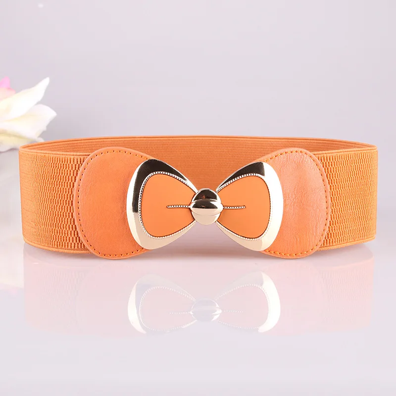 Oem New Fashion Bow Tie Elastic Belt Waist Seal Ladies Belt For Dress