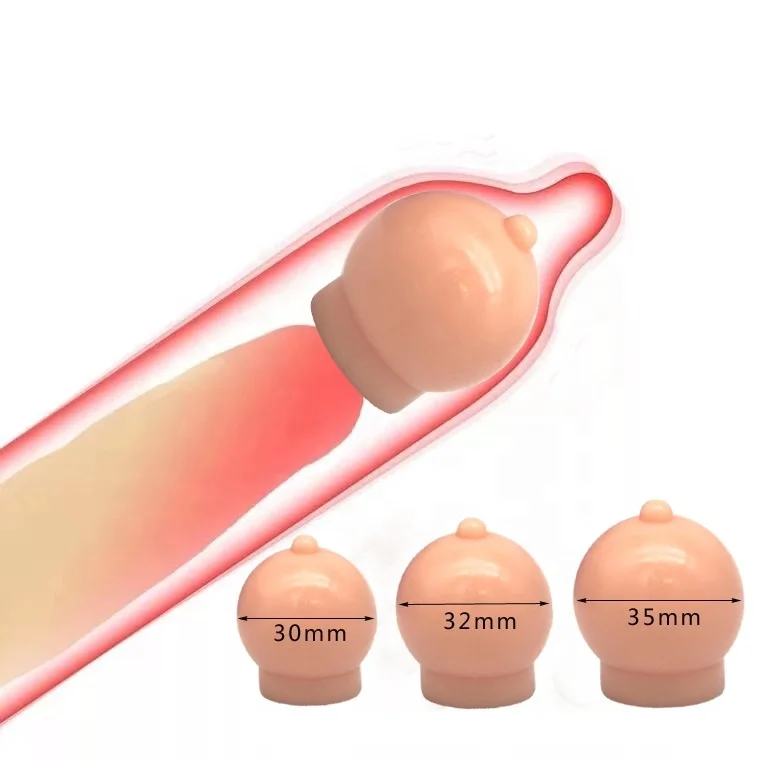 Penis Extender Beads Reusable Soft Head Attachment Ball Using with Condoms for Penis Enlargement Sex Toy for Men
