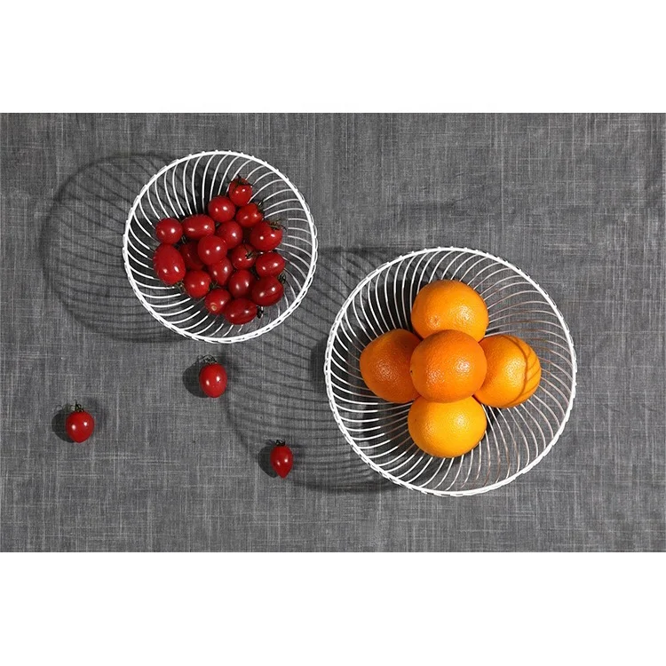 New Style Small Household Single Tier Modern Retro Mesh Metal Wire Sandwich Hamburger Nut Tray Kitchen Storage Basket