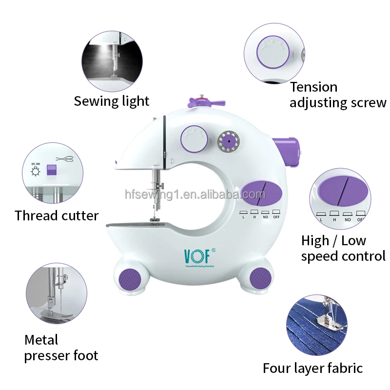 VOF 2024 mini sewing machine cartoon series FHSM-212 electric mini domestic home education toy sewing machine