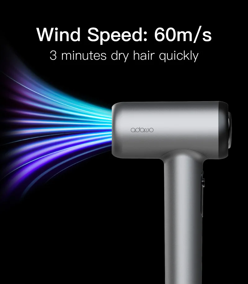 Adawo High Quality Electronic Hairdryer High Speed 1300w Salon Hair Dryer 110-220v Bldc Motor Negative Ion Hair Dryer