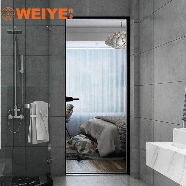Hotel bathroom waterproof aluminum door frameless aluminum casement door