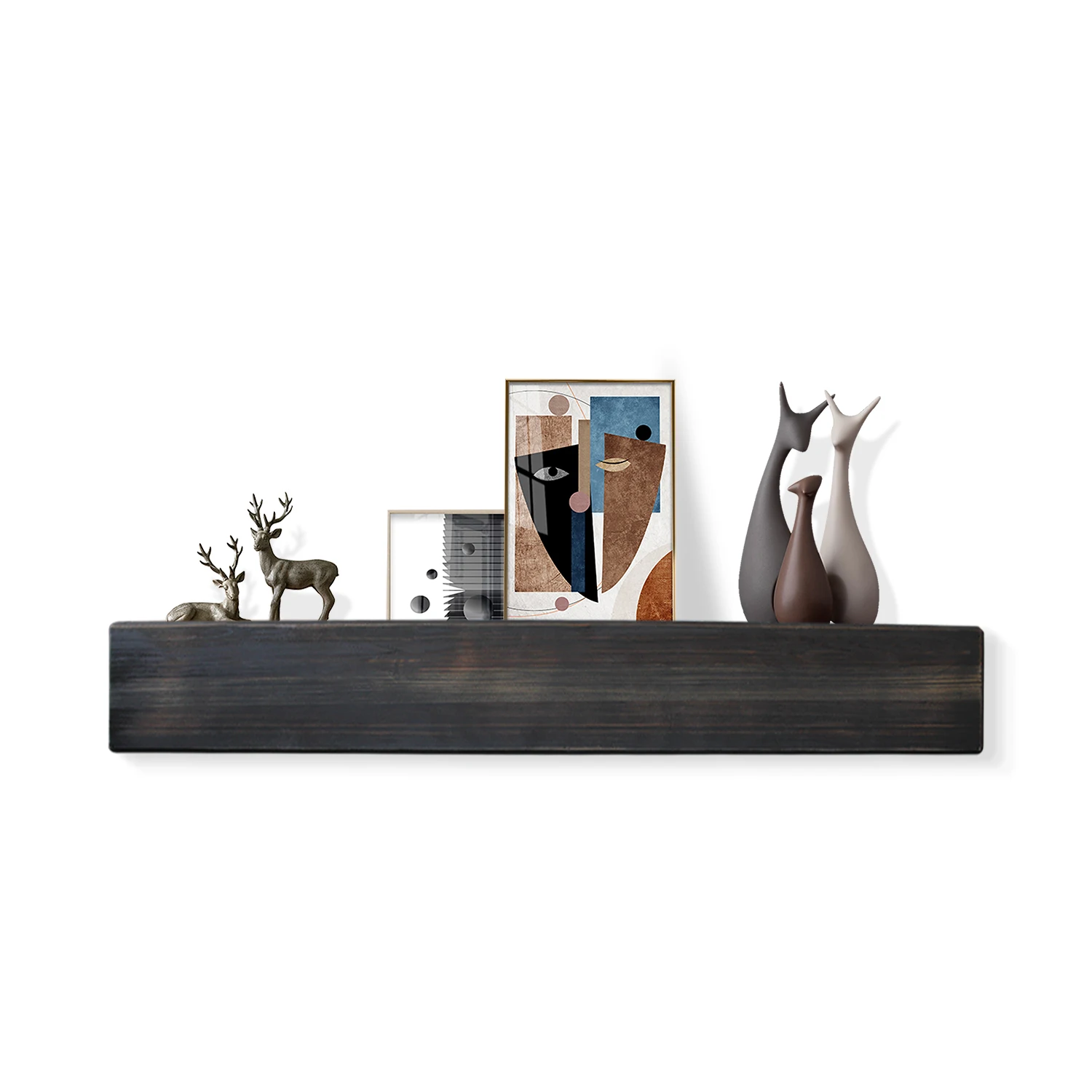 Fireplace Mantel and Floating Wood Shelf --Sturdy, Knotty Alder Wall Shelf