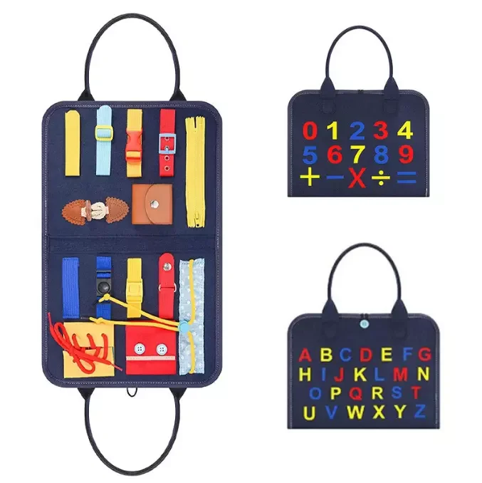 Premium Kids toys Montessori Educational toys Felt Fabric Educational Busy Board for Toddlers