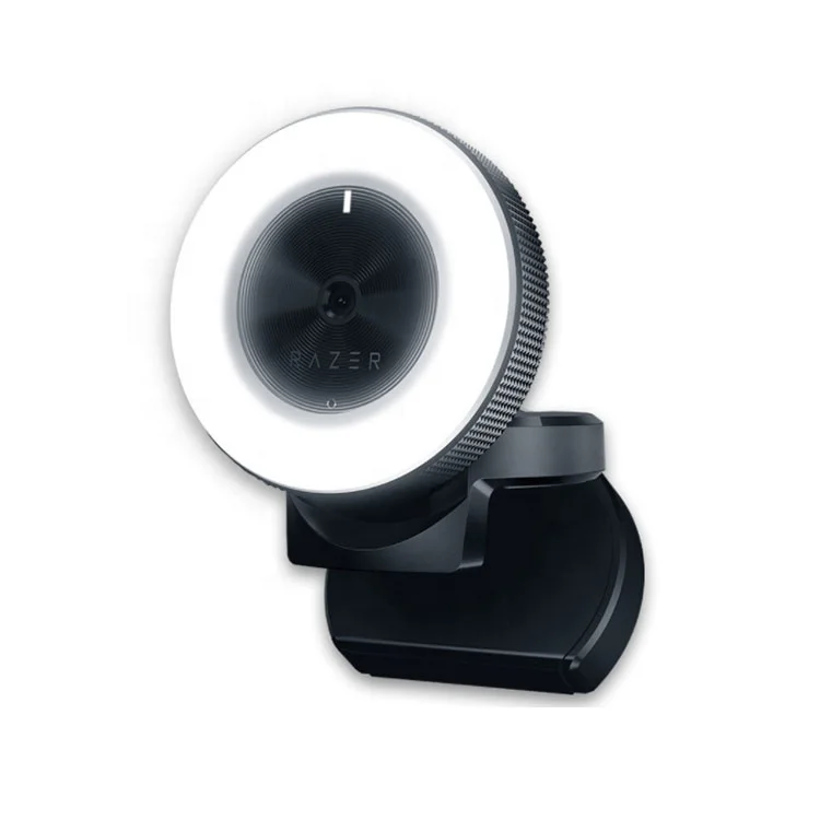 Stock 1080P Razer Kiyo 4MP HD Desktop Streaming Camera Webcam with Multi-step Ring Light Lamp for Tik Tok Live Streaming Black