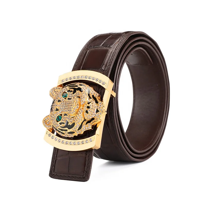Genuine alligator belt handmade leather belts ceinture homme