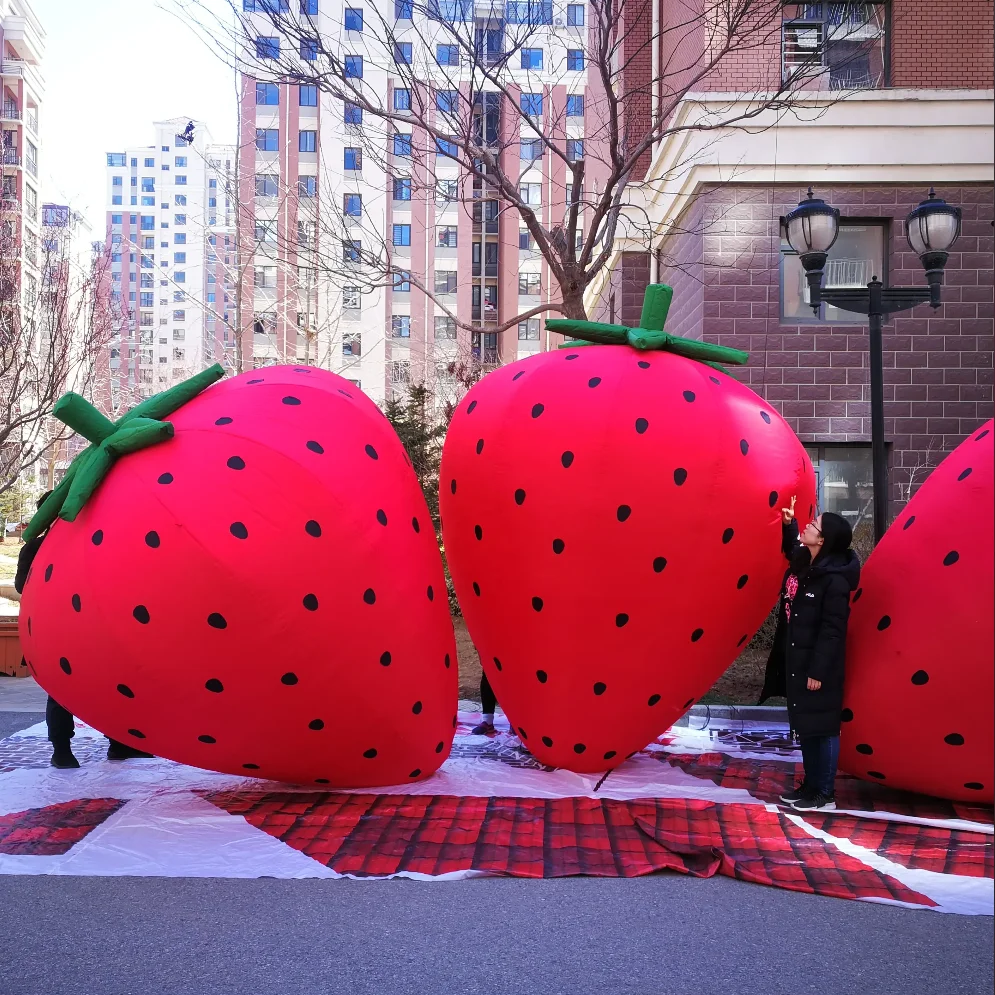 large inflatable promotional strawberry model/ inflatable strawberry balloon/ inflatable fruit model