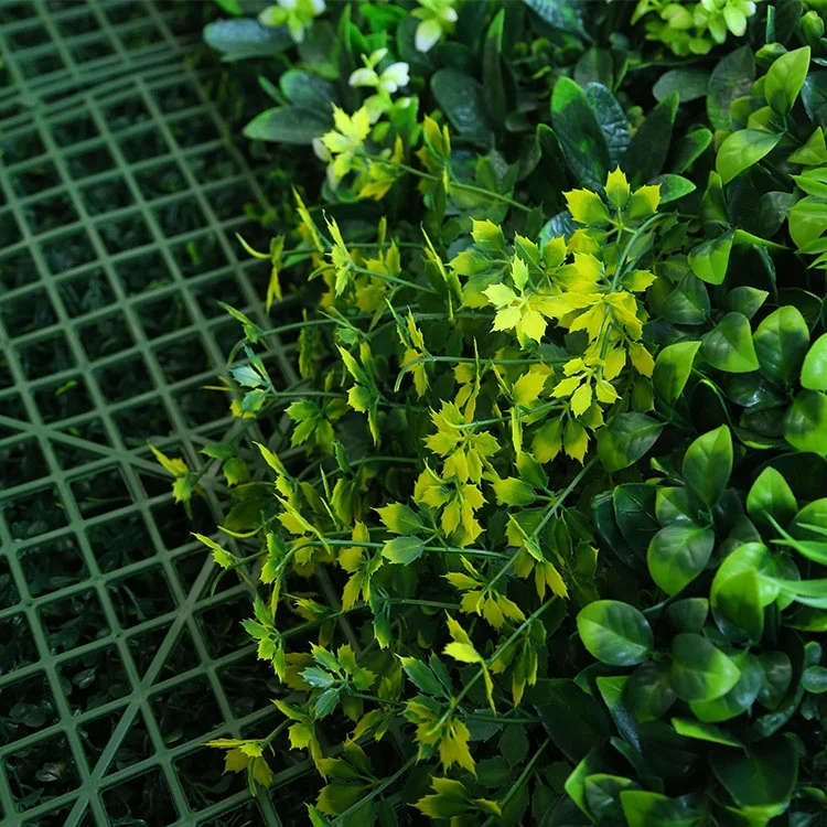 Public Building UV Protected Plastic Backdrop Panel Events Decor Artificial Hedge Fence Grass Green Plant Wall