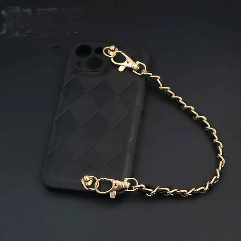 Leather Pearl Hand Chain DIY Mobile Phone Case Chain Lady Handbag Clip Leather Chain Bag Strap Bag Accessories