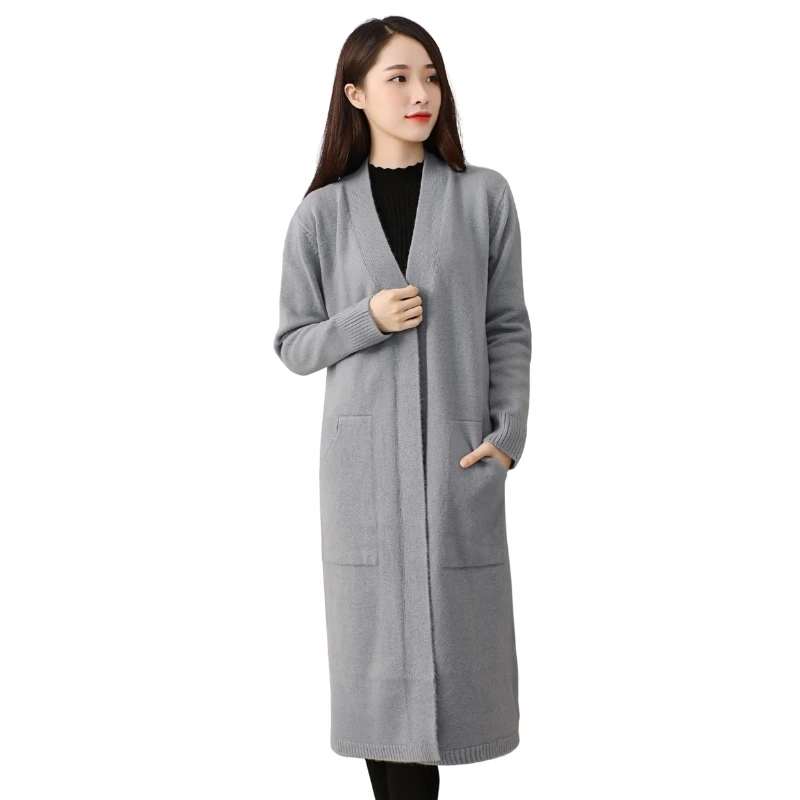 
 Зима 2021, хорошо продается, длинное женское пальто компьютерного вязания, женские свитера, пальто  