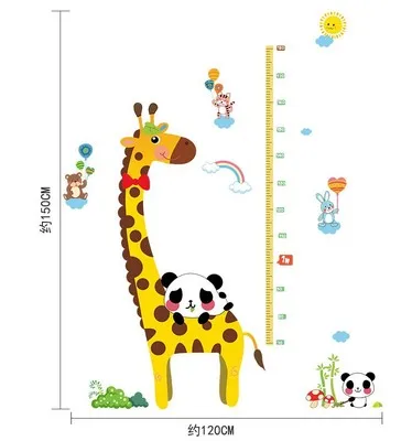 
Creative cartoon PVC height stickers removable waterproof growth chart kids room wall decor good price cartoon bedroom stickers 