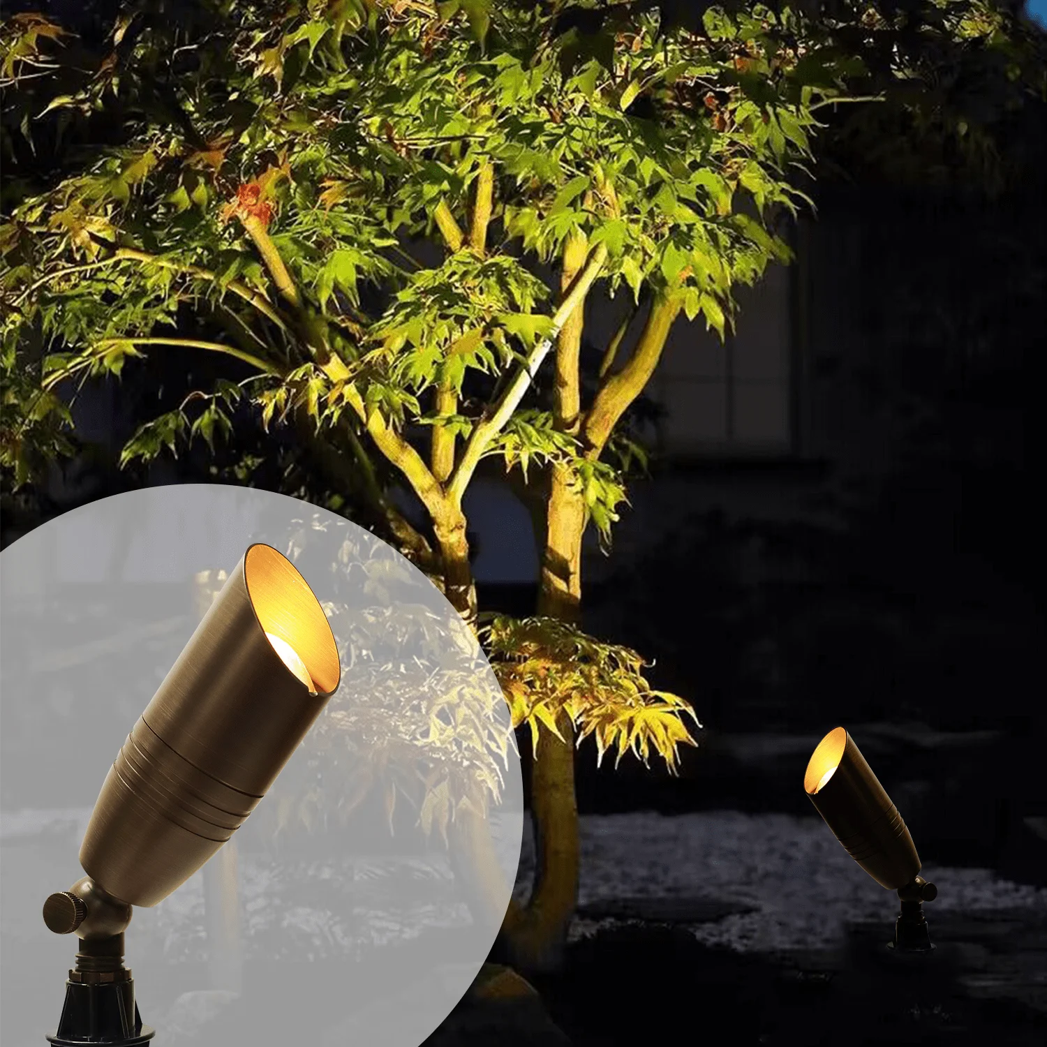 gouly Factory Custom Outdoor Spotlight 12v 7w 2700k Brass Landscape Spotlights Led Lighting